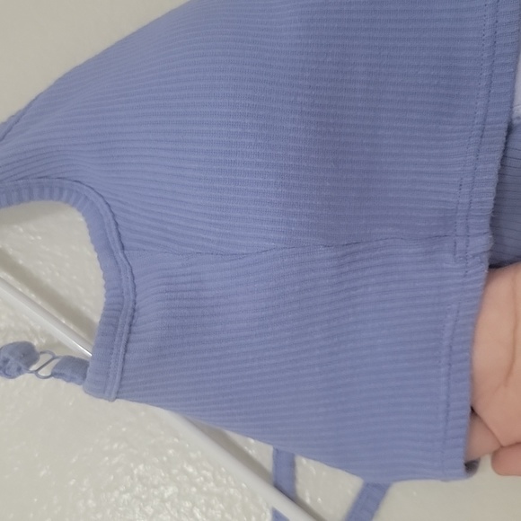 Klassy Network Ribbed Brami Crop size Small Color Periwinkle - Picture 10 of 13